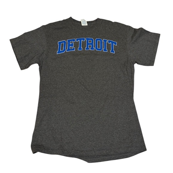 delta magnum weight Tops - Delta‎ Detroit T Shirt Women's Large Gray Heather Blue Graphic Short Sleeve Tee
